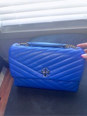 Tory Burch Kira Chevron Leather Crossbody/Shoulder Bag - (Unique) Nautical Blue